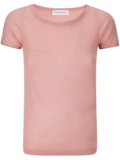 Extreme Cashmere Boat Neck T-shirt In Flamingo