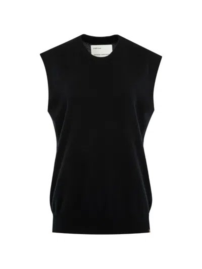 Extreme Cashmere Bos Knitted Sweater Vest In Black