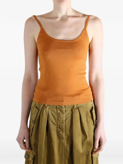 Extreme Cashmere Britney Spaghetti-strap Top In Orange