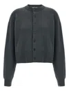 Extreme Cashmere Button-cuffed Cardigan In Gray