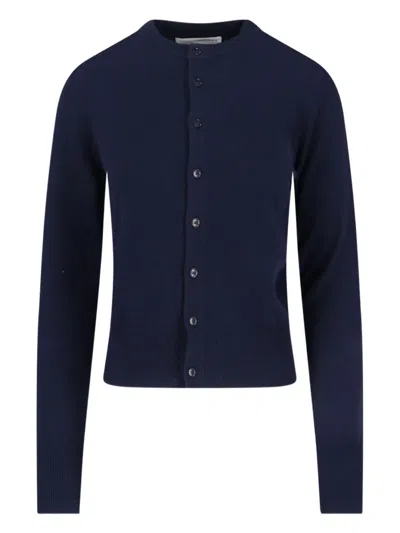 Extreme Cashmere Button Little Cardigan In Blue