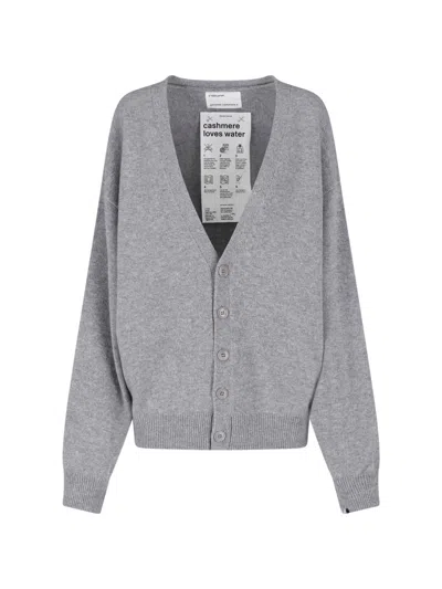 Extreme Cashmere Button-front V-neck Cardigan In Gray