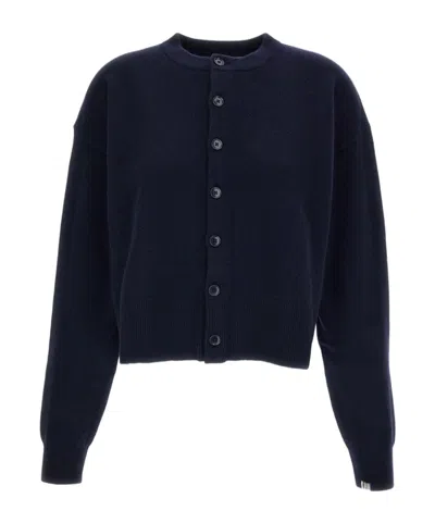 Extreme Cashmere Button-up Cashmere-blend Cardigan In Blue