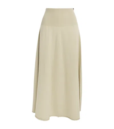 Extreme Cashmere Cashmere-blend No.388 Ease Midi Skirt In Beige