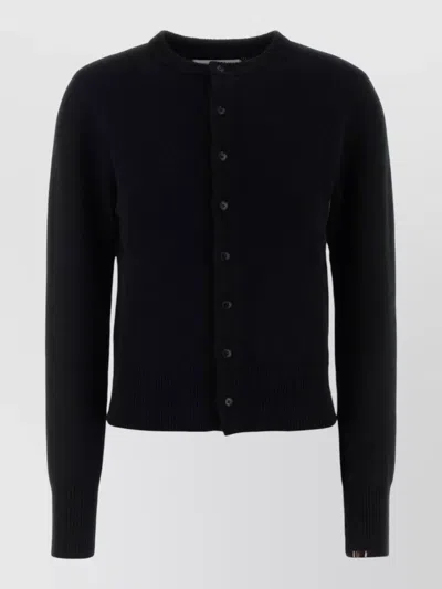 Extreme Cashmere Cashmere Cardigan Long Sleeves Crew Neck In Black