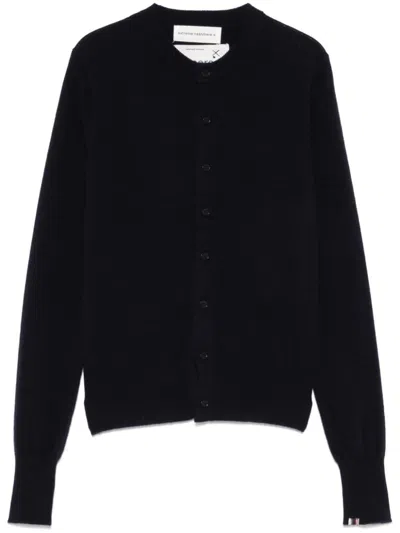 Extreme Cashmere Women Blue Front Button Cardigan In Black