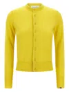 Extreme Cashmere Button-front Cuffed-sleeve Cardigan In Green