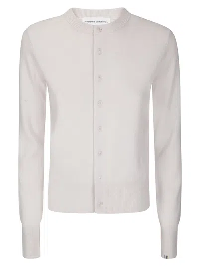 Extreme Cashmere Cashmere Crew Neck Cardigan In White