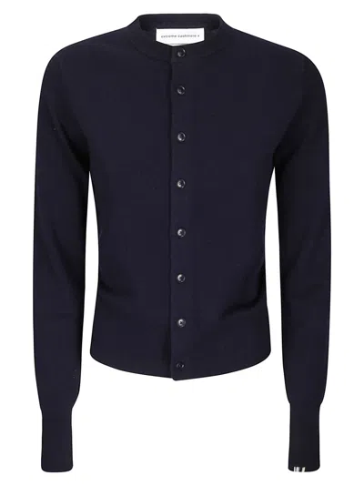 Extreme Cashmere Cashmere Crew Neck Cardigan With Button-down Front In Blue