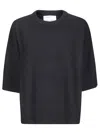 Extreme Cashmere Cashmere Crewneck Sweater With Ribbed Details And Logo Embroidery In Black