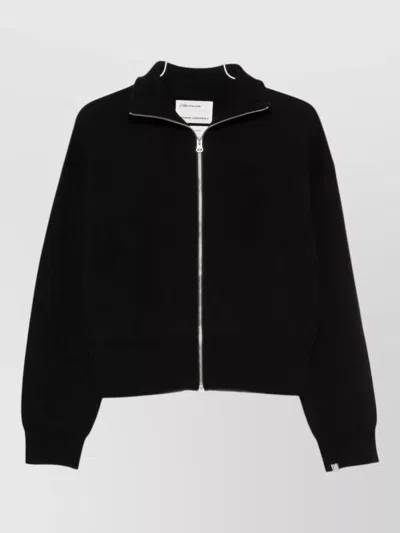 Extreme Cashmere Cashmere Cropped Cardigan Spread Collar In Black
