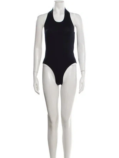Pre-owned Extreme Cashmere Cashmere Halterneck Bodysuit In Blue