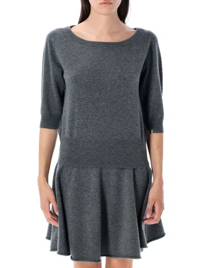 Extreme Cashmere Cashmere Knit Sweater With Boat Neck In Gray