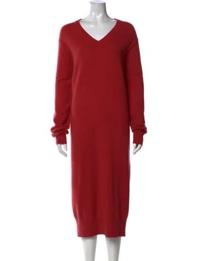 Pre-owned Extreme Cashmere Cashmere Long Dress In Red