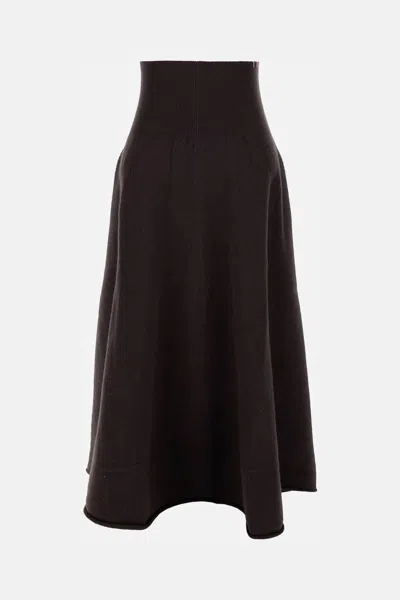 Extreme Cashmere Cashmere Midi Skirt In Brown