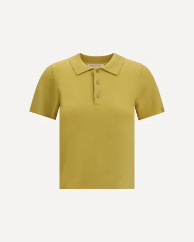 Extreme Cashmere Cashmere Polo Sweater N°198 Salamander In Yellow