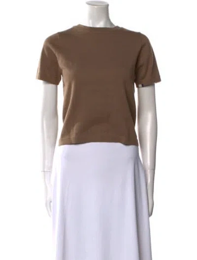 Pre-owned Extreme Cashmere Cashmere Scoop Neck Crop Top In Brown