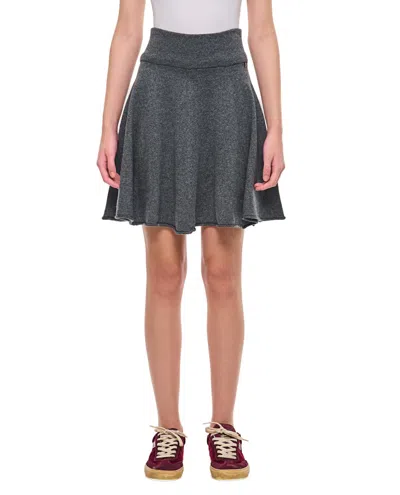 Extreme Cashmere Cashmere Short Pleated Skirt In Gray