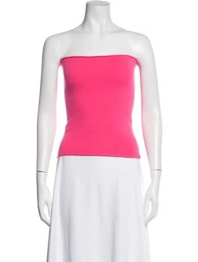 Pre-owned Extreme Cashmere Cashmere Strapless Crop Top In Pink