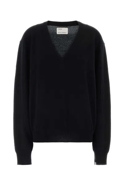 Extreme Cashmere Cashmere Sweater With No. 492 Detail In Black
