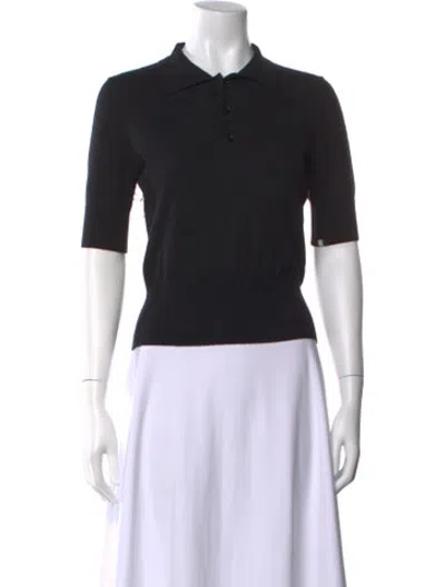 Pre-owned Extreme Cashmere Cashmere Three-quarter Sleeve Polo In Black