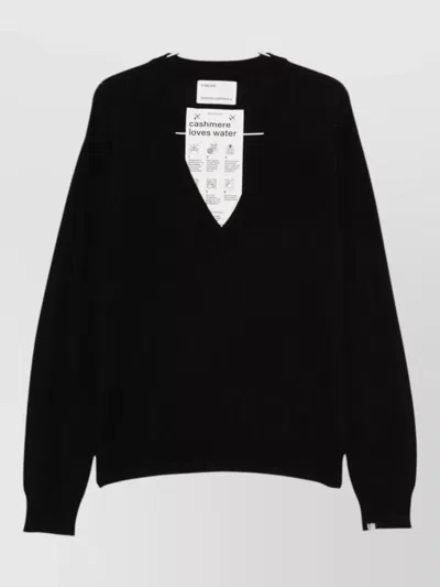 Extreme Cashmere Cashmere V Neck Long Sleeve Sweater In Black