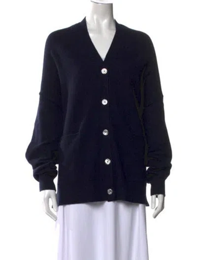 Pre-owned Extreme Cashmere Cashmere V-neck Sweater In Blue