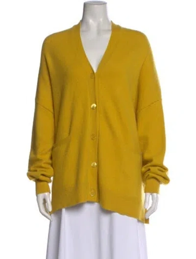Pre-owned Extreme Cashmere Cashmere V-neck Sweater In Yellow