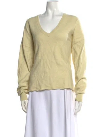 Pre-owned Extreme Cashmere Cashmere V-neck Sweater In Yellow