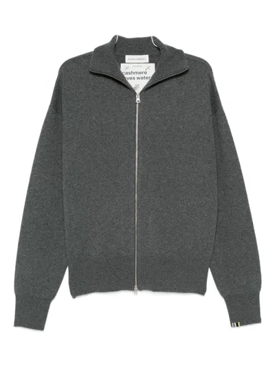 Extreme Cashmere Zip-front Cashmere Cardigan In Gray