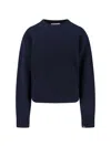Extreme Cashmere Chic Neutral Knit Sweaters In Blue