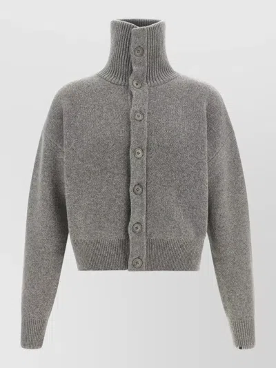 Extreme Cashmere Clement Cardigan Number 377 High Neck In Gray