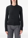 Extreme Cashmere Crew-neck Buttoned Cardigan In Black