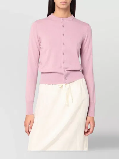 Extreme Cashmere Crew Neck Cashmere Cardigan In Pink