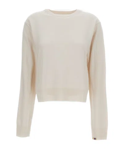 Extreme Cashmere Crew Neck Cashmere Knit Sweater In White