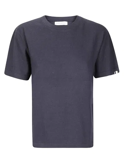 Extreme Cashmere Crew Neck Cotton-cashmere T-shirt With Fine-knit Texture In Blue