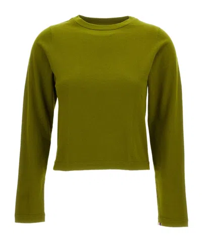 Extreme Cashmere Crew Neck Wool Blend Knit Sweater In Brown