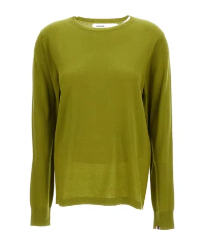 Extreme Cashmere Crew Neck Wool Blend Knit Sweater In Green