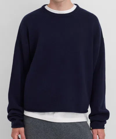 Extreme Cashmere Crewneck Comfy Sweater In Navy In Blue