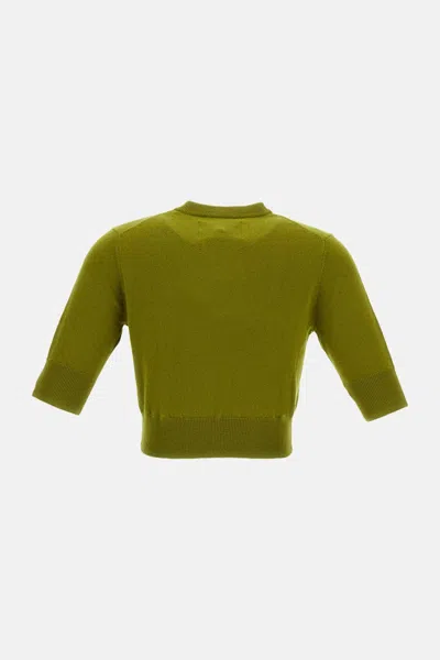 Extreme Cashmere Cropped Cardigan N.474 Super Little In Green