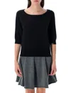 Extreme Cashmere Half-sleeves Detailed Cashmere Sweater In Black