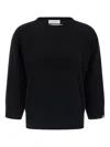 Extreme Cashmere Cuffed-sleeve Crew-neck Sweater In Black