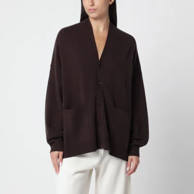 Extreme Cashmere Dark Brown Tokio Cardigan In Cashmere Blend