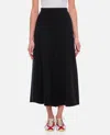 Extreme Cashmere Black Stretch Cashmere Blend Skirt In Black