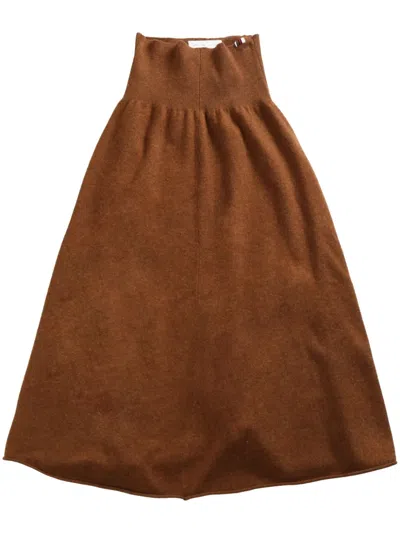 Extreme Cashmere Ease Skirt In Brown