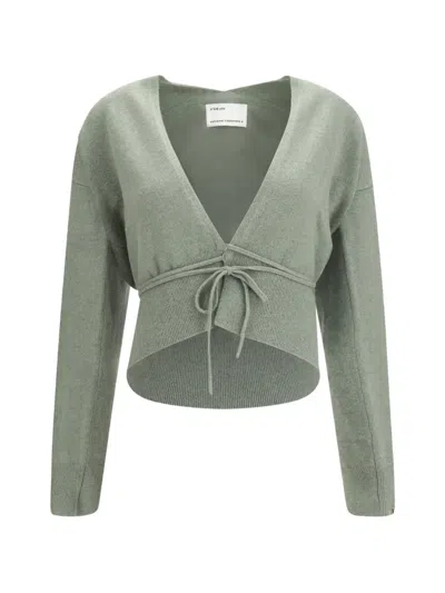 Extreme Cashmere Ella Cropped Wrap Cardigan In Yellow