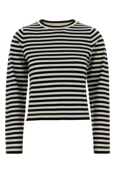 Extreme Cashmere Embroidered Cotton-cashmere Sweater No. 451 In Stripped