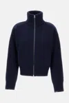 Extreme Cashmere High-neck Zip-front Cardigan In Brown