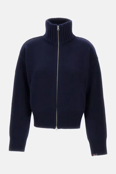 Extreme Cashmere High-neck Zip-front Cardigan In Brown