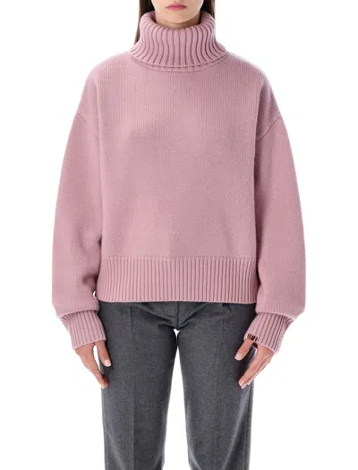 Extreme Cashmere Boxy Cropped Top With Minimalist Design In Pink